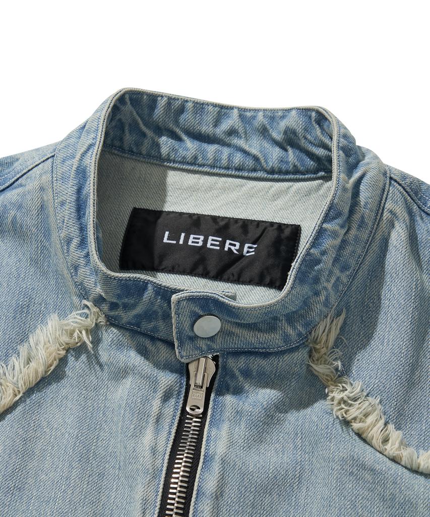 Libere Denim Biker Jacket / Bule