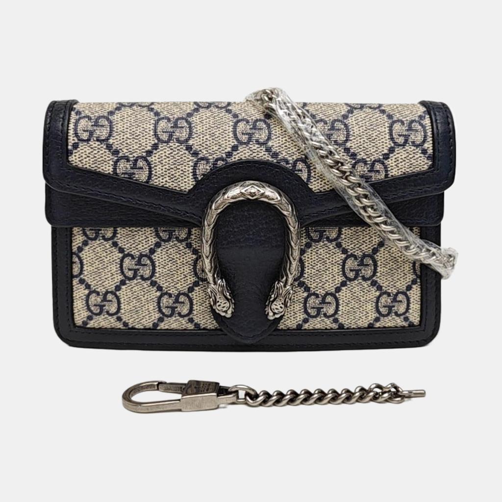 [Б/У] Сумка Gucci Dionysus GG Super Mini 'Бежевый/Синий Supreme' - Очень Хорошее Состояние #15EZ7CK