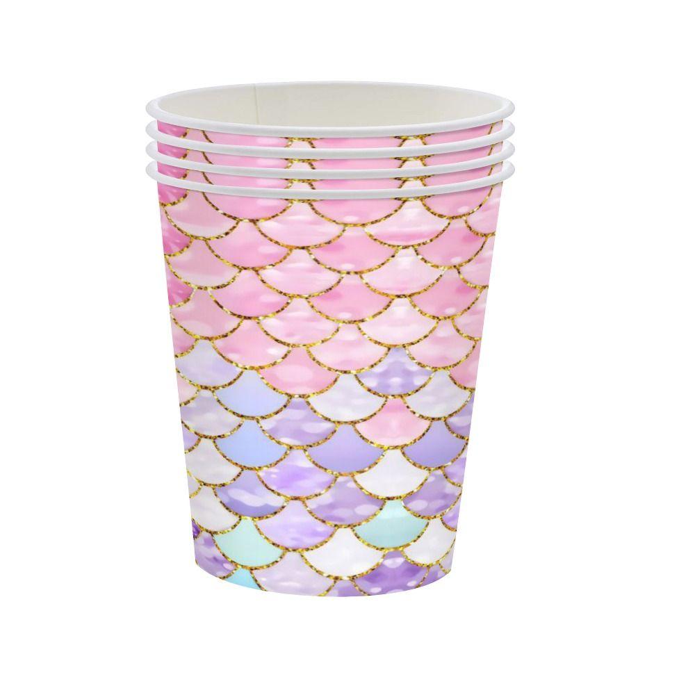 Ослепительный одноразовый набор для девочек на день рождения, красочный декоративный набор посуды, чашка, бумажная тарелка, скатерть