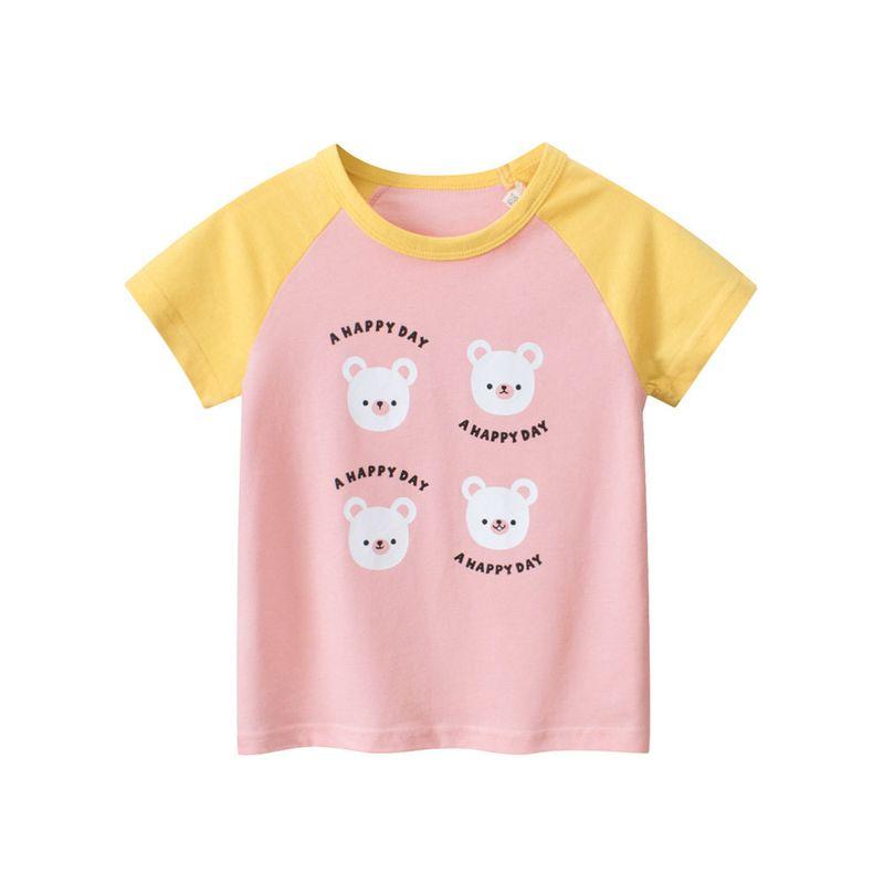 Brand Foreign Trade Children's Clothing Korean Style 2026 Summer New Cartoon Short-Sleeve T-Shirt Baby Clothes Pure Cotton Print