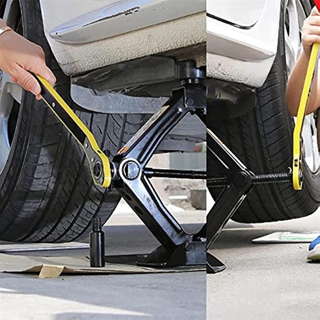 Автоматический трудосберегающий ключ с храповым механизмом, ножничный домкрат, ручка, проушина для колеса, домкратный ключ, крестообразный ключ, инструменты для технического обслуживания автомобилей (1 комплект)