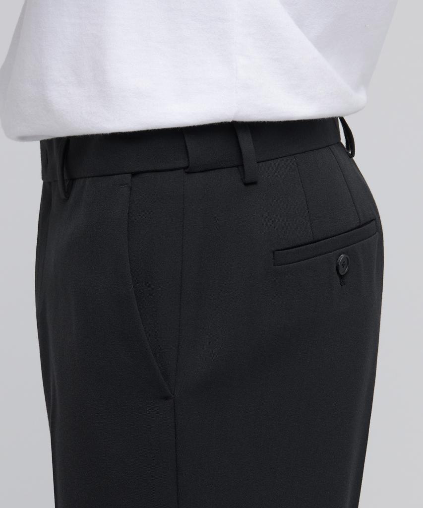 MUSINSA STANDARD Tapered Hidden Elastic Waist Length Slacks [Dark Gray]
