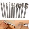 HSS Titanium Routing Rotary Milling Rotary File Cutter Wood Carving Carved Knife Cutter Tools Accessories 3mm Shank Mini HSS Router Bits