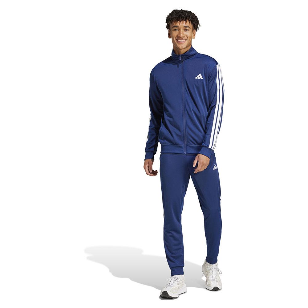Adidas Basic 3-Stripes tracksuit recycled polyester Blue