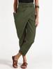 High Waist Casual Harem Pants for Women Plus Size Loose Trousers Solid Color Asymmetrical Unilateral Pocket Fashion