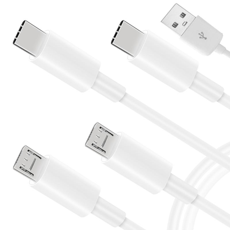 50см 4-в-1 Решение для зарядки - USB на двойной Type-C и двойной micro USB Кабель-шнур для Зарядки Мобильных Телефонов Powerbanks