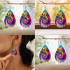 Fashion Colored Pattern Water Droplet Shaped Women Acrylic Earrings For All