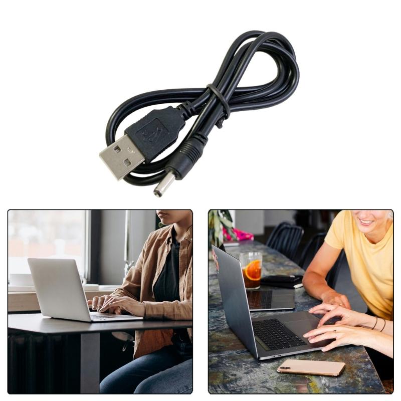 Durability PVC Insulated DC5V Power Cord with 2A Current USB to DC3.5x1.35mm Charging Cable for Home and Travel Use