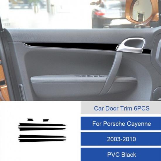 6 шт. Накладка на панель внутренней двери, полоса-молдинг из углеродного волокна для Porsche Cayenne 03-10