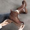 The First Layer of Cowhide Martin Boots for Women's Autumn and Winter 2025 New Retro Lace-up Versatile Leather Rubber Short Boots for Children