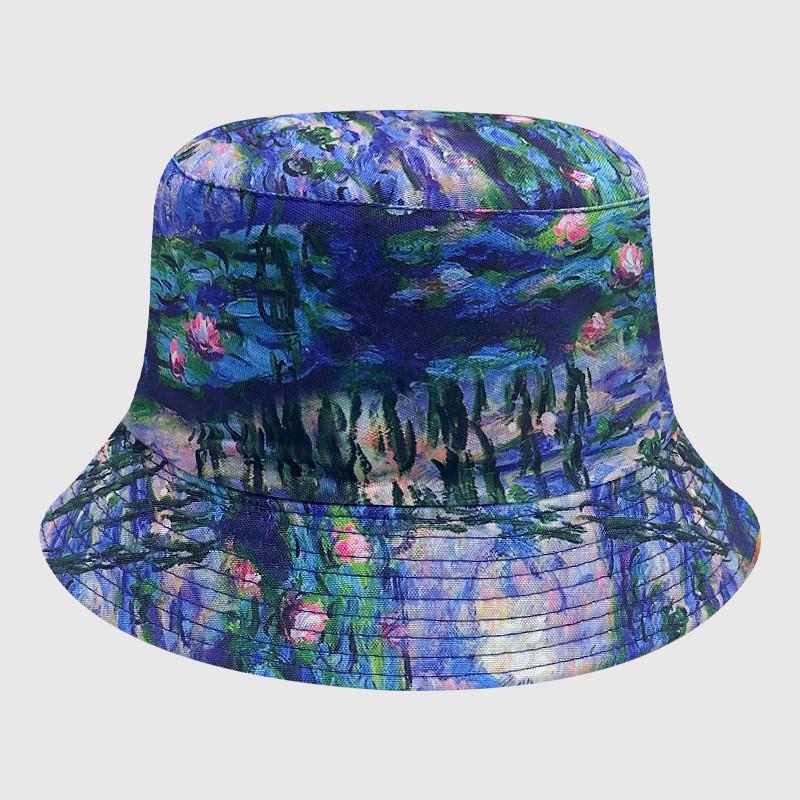 Tie Dye Fisherman Hat Uv Protection Assorted Colors Print Butterfly Cat Cap Leaf