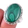 Natural Malachite Gemstone 925 Solid Sterling Silver Jewelry Ring Size 10 G8b65