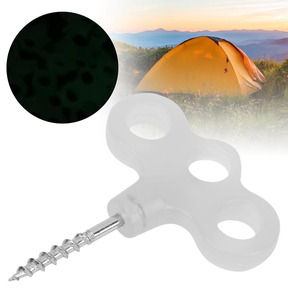 10 Pcs Glowing Tent Pegs Stainless Steel Screw Pegs Durable Ground Pegs Hiking