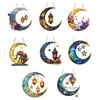 Moon Suncatcher Hanging Decoration Moon Star Lantern Stained Glass 2D