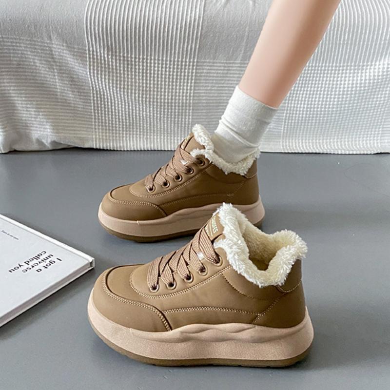 Модные зимние теплые хлопковые туфли для женщин 2024 года, новые плюшевые высокие повседневные туфли из хлопка на толстой подошве Zapatillas De Deporte Trafza