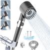 3 Modes Filter Powerful Shower Head Massage Spa High Pressure Water Saving Handheld Showerhead with ON/OFF Switch for Bathroom