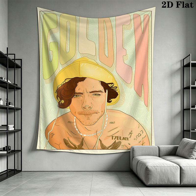 1PC Harry Styles Wall Hanging Printed Fabric Blanket Decorative Tapestries for Bedroom Living Room Home Decor