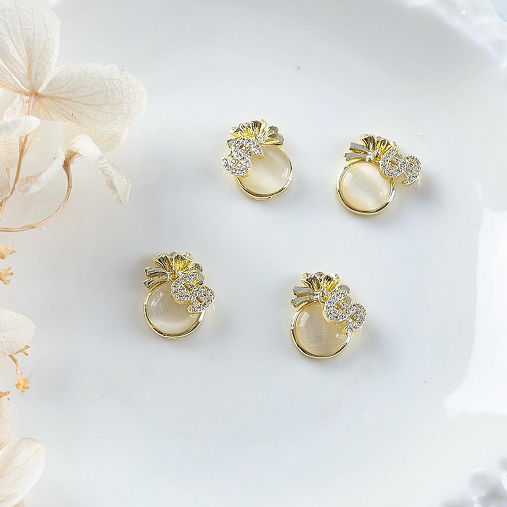 Новогодний маникюр: Роскошный подвеска-мешочек с цирконием и золотой инкрустацией из страз, носимые аксессуары для ногтей