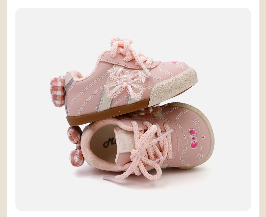 Весна 2026 Милые Модные Нескользящие Мягкая Подошва Повседневные Туфли для Малышек, Предназначенные для Первых Шагов