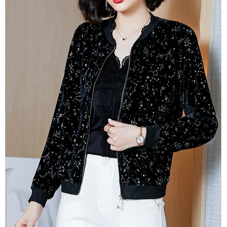 Женская весенне-осенняя куртка на молнии с принтом Galaxy, короткое пальто, верхняя одежда Ladis