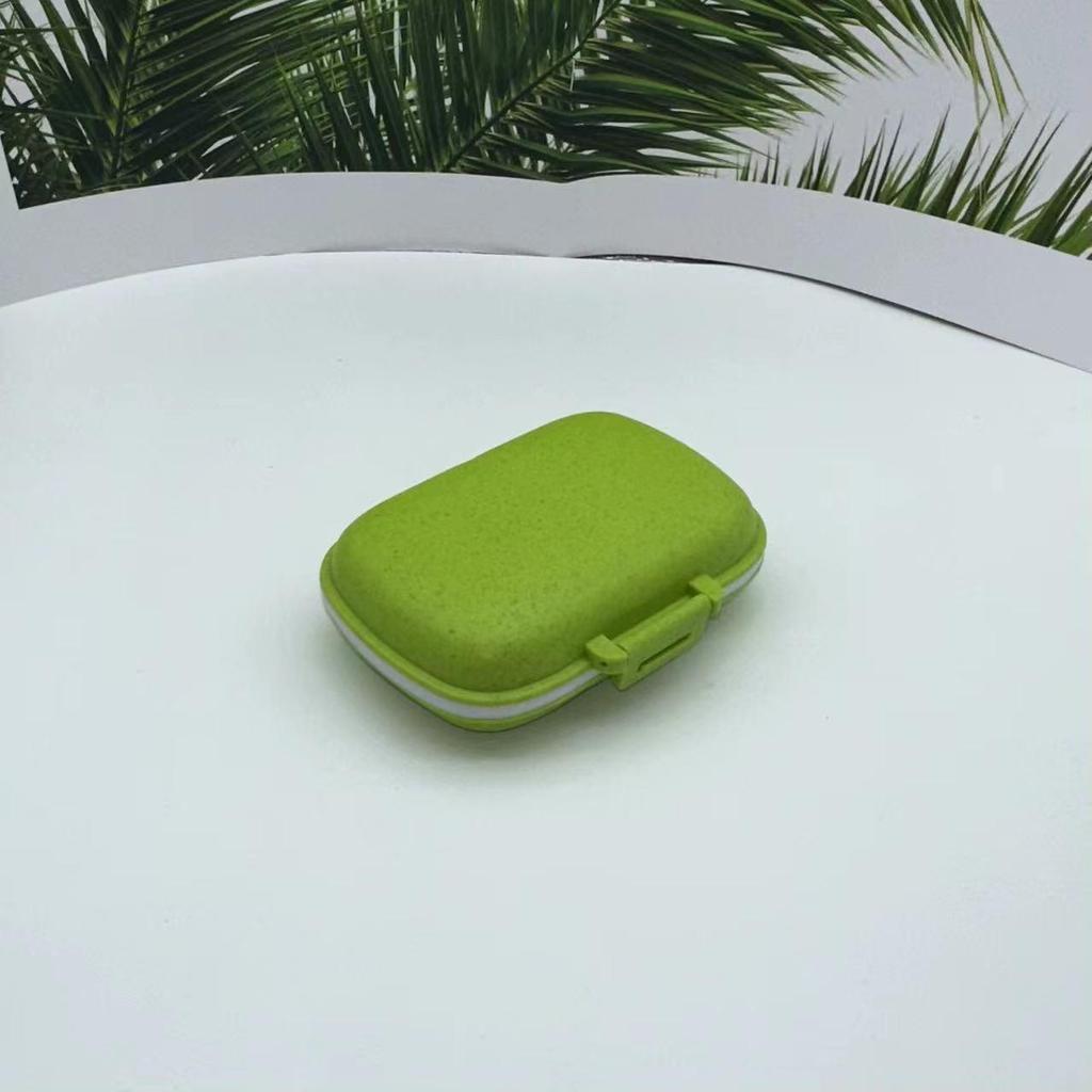 Портативный органайзер для таблеток с 8 отделениями из пшеничной соломы - Влагозащищенный еженедельный контейнер для лекарств