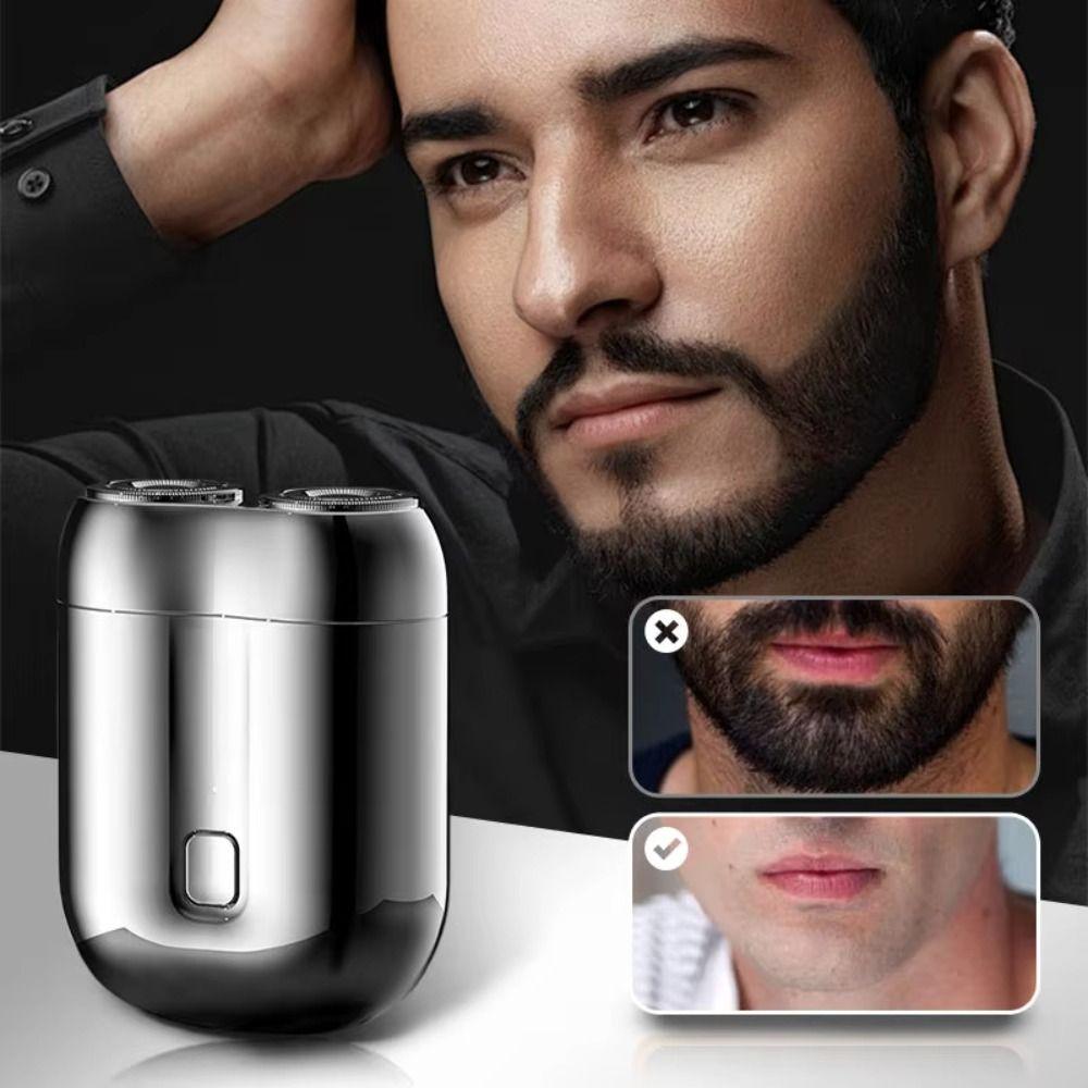 Double Head Electric Shaver Type-C Charging Men's Beard Trimmer Face Hair Remover Tool Travel Use