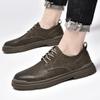 Fashion Fashionable Lace Up Men's Perforated Outdoor Comfortable Leather Shoes Summer Brand New Cowhide Breathable Casual Leather Shoes