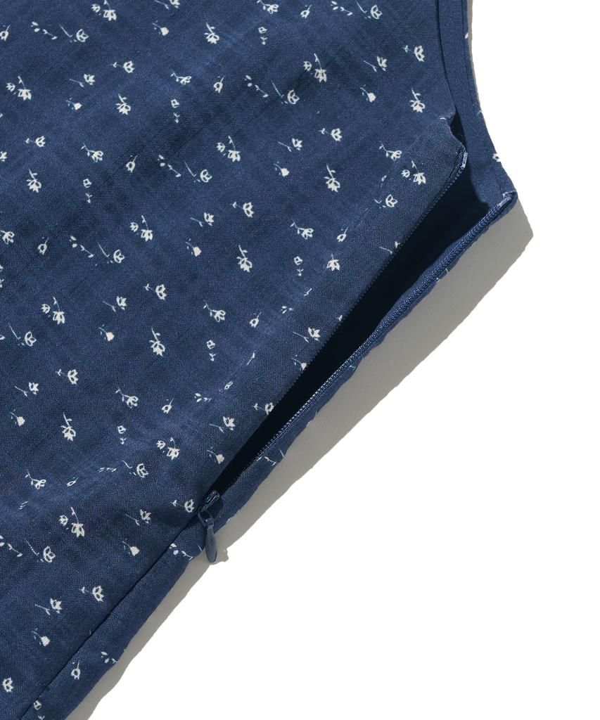 Cargo Bros For Woman Vintage Floral Sleeveless Dress (Navy)