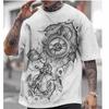Vintage Compass Pattern Men's T-shirts Retro Map 3D Printed T-Shirts Summer Casual Oversized Short Sleeve Tees Round Neck Tops