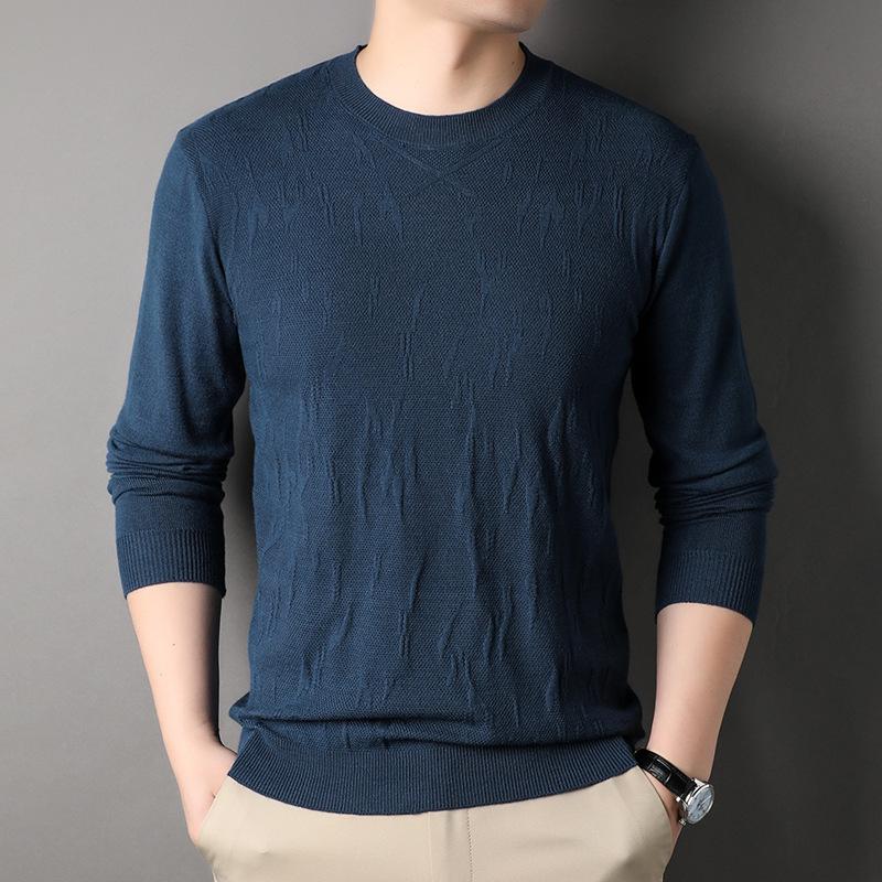 Новые весенние и осенние свитера с круглым вырезом и длинными рукавами для молодых и средних мужчин, тонкие и элегантные мужские рубашки-пуловеры