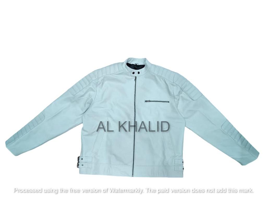 Куртка мужская из натуральной кожи ягненка, ручной работы, белая, стильная, подлинная