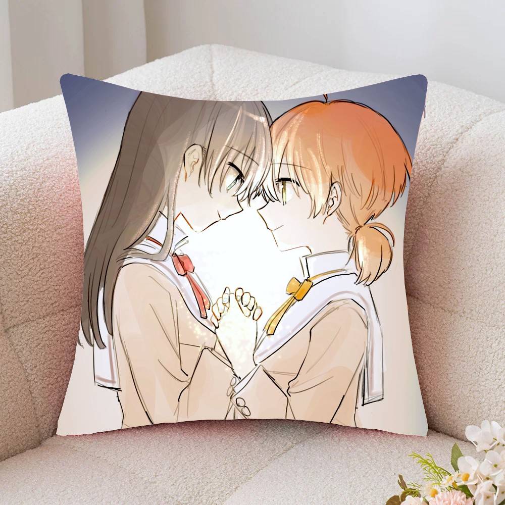 Bloom Into You Чехол для подушки с анимацией Bilibili Модный квадратный чехол для подушки Спальня Диван Гостиная Ins Декор Отдых