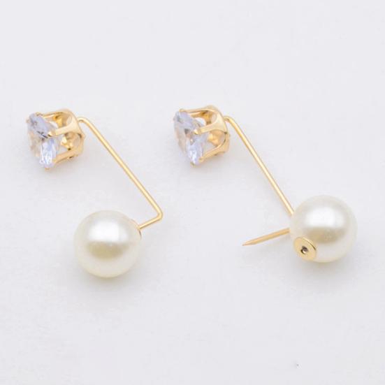 Flower Shape Anti-Exposure Women Brooch Pin Shining Rhinestone Faux Pearls Safety Pin Costume Accessories