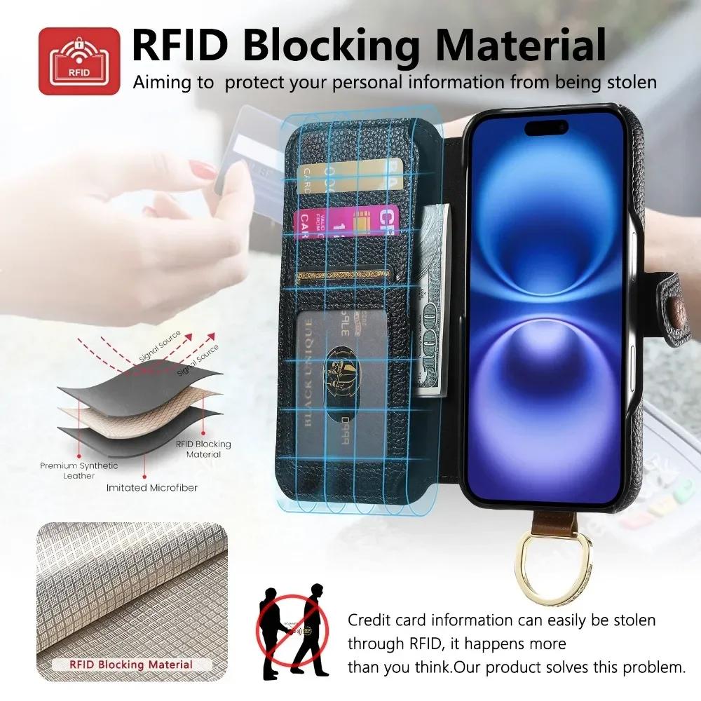 Card Slot Holder Wallet Phone Case with Wrist Strap Ring For iPhone 16 SE 15 14 Plus 13 12 11 Pro Max XS XR SE 2022 2022 7 8