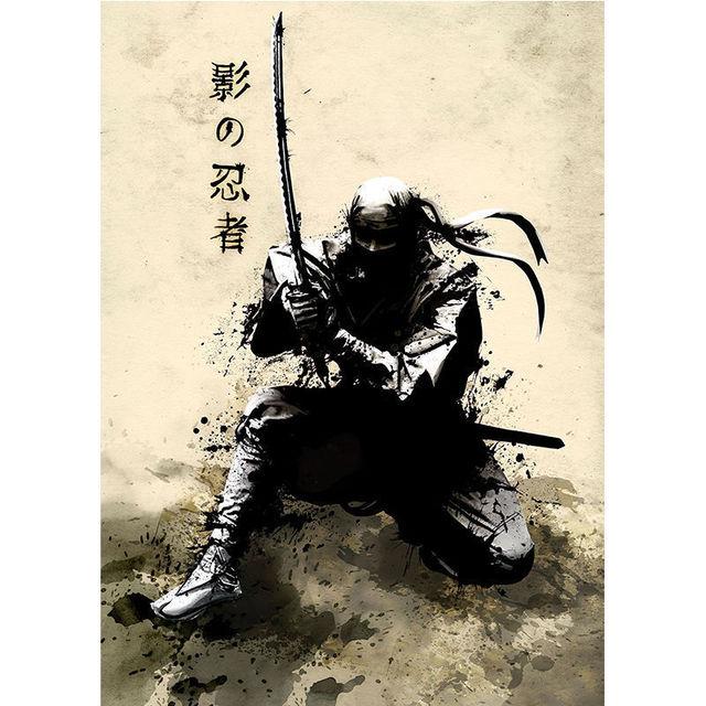 Японская игра Самурай Холст Картина Настенные художественные постеры и принты с персонажами