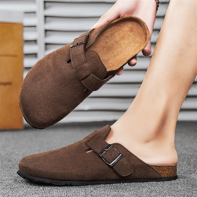 Летние мужские сандалии Кожаные мужские сандалии Женские шлепанцы Нескользящие Уличные Пляжные Повседневные туфли Zapatos Hombre Прочная Роскошная обувь