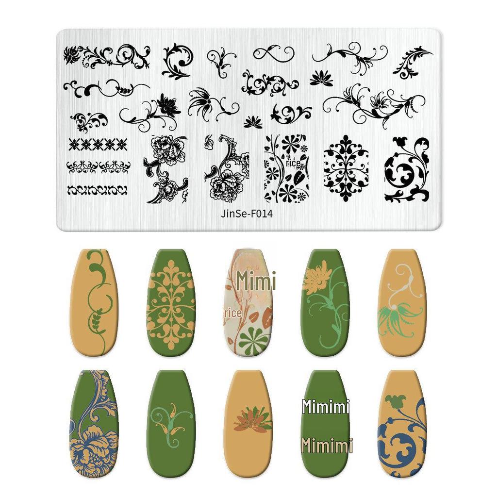 Набор из силиконовых штампов для дизайна ногтей и геометрических стальных пластин