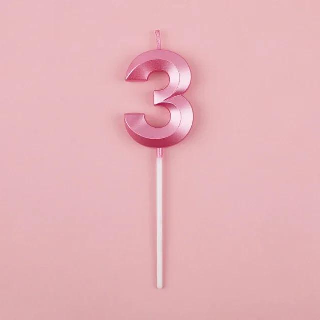 1pc Birthday Cake Topper Candles Blue Pink Birthday Digital Candle Memorial Day Party Cake Decor For Girl Boys Cake Accessories