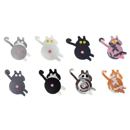 Yousheng Кот Плетёная подставка Крючком Подставка для кофе в форме кота для декора дома и офиса Защита столешницы Смешные подарки для женщин Мамы Подруг Коллег