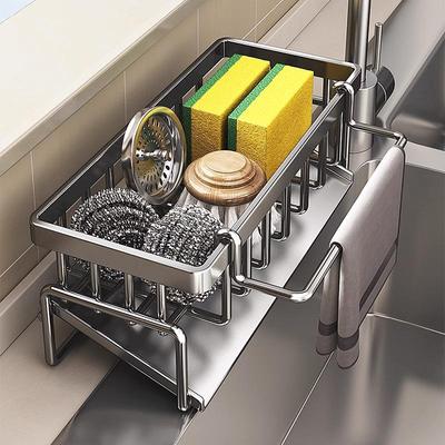 Многофункциональная подставка для кухонной столешницы для губок и стальной ваты с дренажом