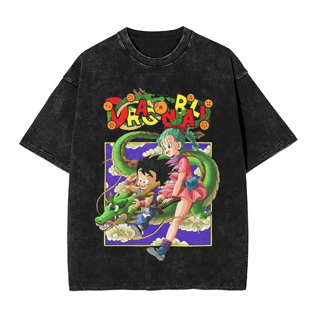 DragonBall Z Goku Printed Tshirt Mens and Womens Washed Tshirt High Quality Vintage Cotton Tshirt Harajuku YK Tops