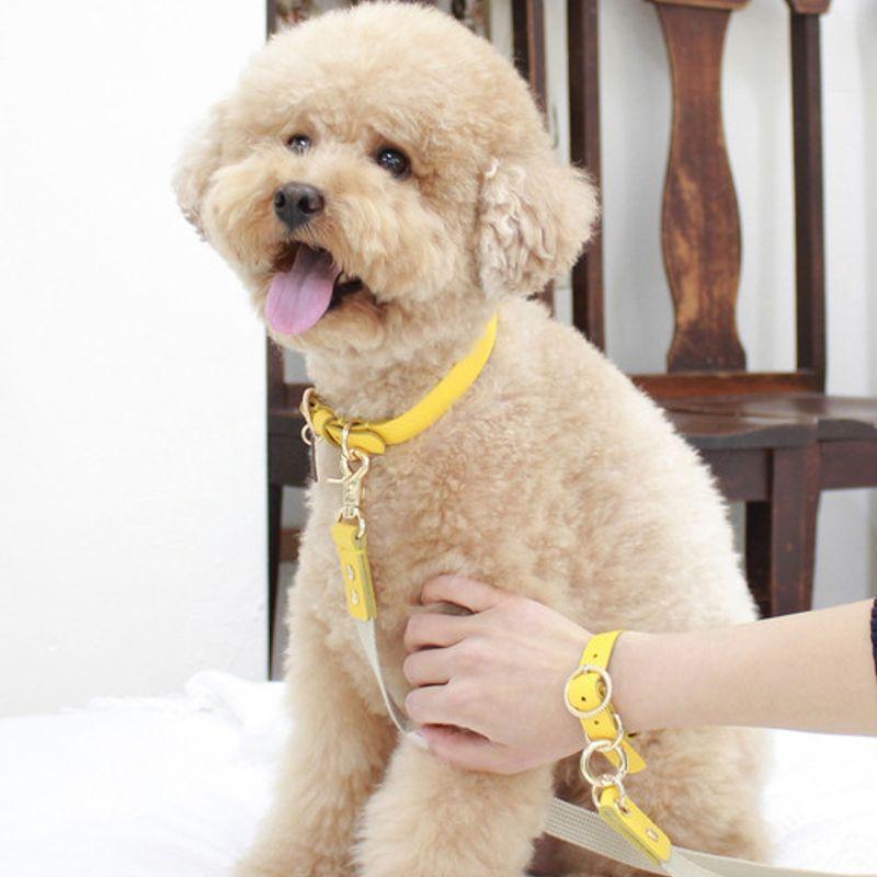 MAISON DE MIU Hands-Free Link Earth Full Set (Leash/Leash/Wrist Strap) Yellow