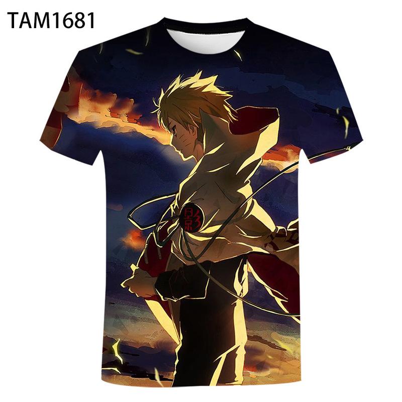 Short Sleeve T Shirt Naruto Japanese Cartoon Fashion Casual Children Men Clothing 3D Printed Short Sleeve Top Clothing