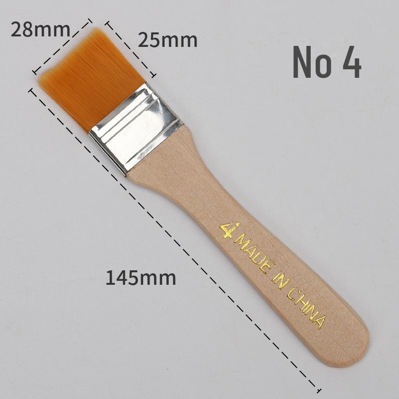 Nylon Hair Oil Painting Brushes Set: 12 Sizes, 5mm Thick Wooden Handles