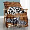 Harley-davidson Motorcycles Personalized Text Blanket Cozy Personalized Blanket Soft & Cozy Throw For Nap Office Chair Livingroom Bed