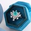 Роскошное Небесно-Голубое Кольцо с Бриллиантом-Каплей Премиум Сладкое Стильное Посеребренное Серебром S925 Вечерние Свадебные Помолвочные Украшения для Женщин