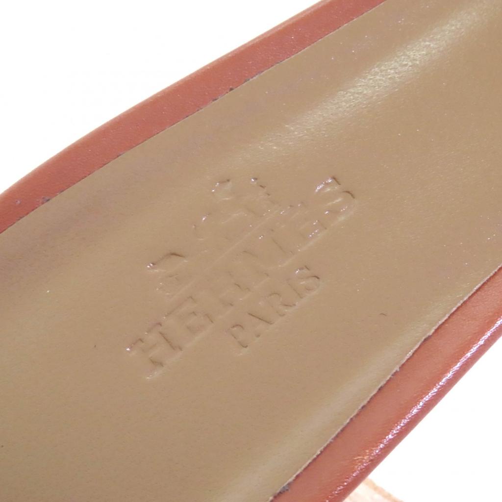 Great HERMES Mule Oasis H logo leather sandals Brown leather Women 35 071002Z Used