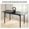 Extendable Dining Table for 4 to 6 People, Steel Legs, for Small Spaces, Dining Room, Black