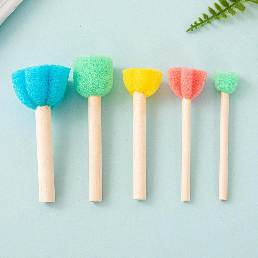 Children's DIY Sponge Painting Brush & Stamp Set for Graffiti Art