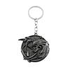 Vintage Wolf Head Keychain Game Geralt Of Rivia Medallion Wolf Metal Pendant Keyring For Men Car Accessories Gifts